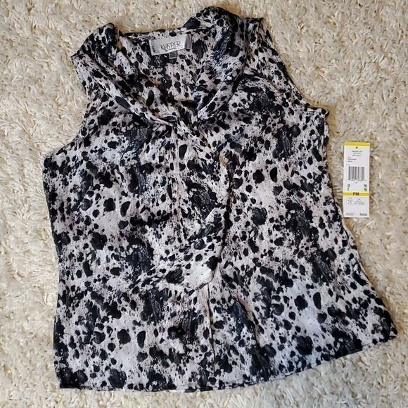 KASPER SEPARATES Sleeveless Blouse with Attached Neck Tie - Picture 2 of 7